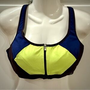 VSX Victorias Secret Size 36DD Color Block Knockout Front Zip Sports Bra~SKU191